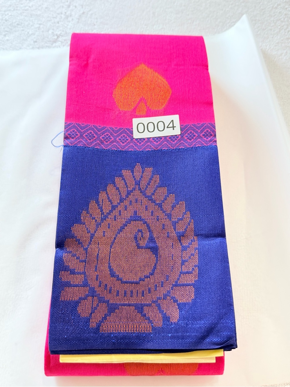 Bright Pink and Royal Blue Woven Pattern Scarf